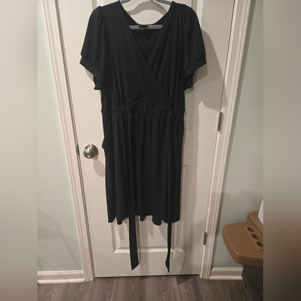Torrid Womens Black Dress With Attached Belt Size 3